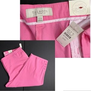 Talbots Simply Flattering Collection Skimmer Capri Women’s size 22W Pink